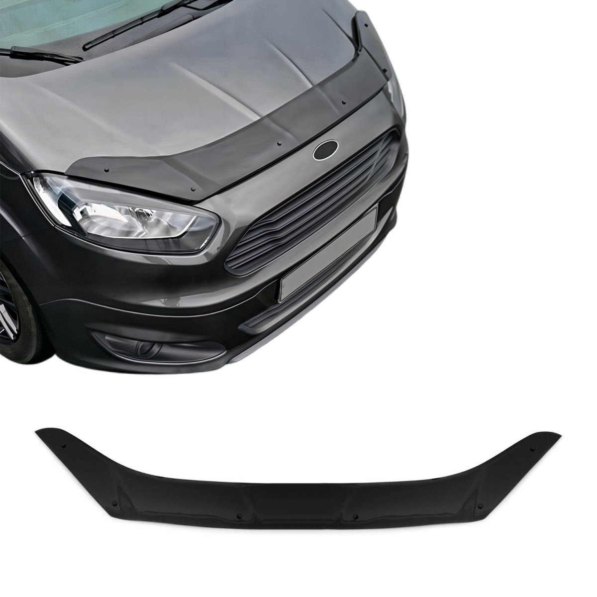 Ford Connect Hood Deflector - Omac - Acrylic - Black - '14-'19 Ford Connect Hood Deflector - Omac - Acrylic - Black - '14-'19